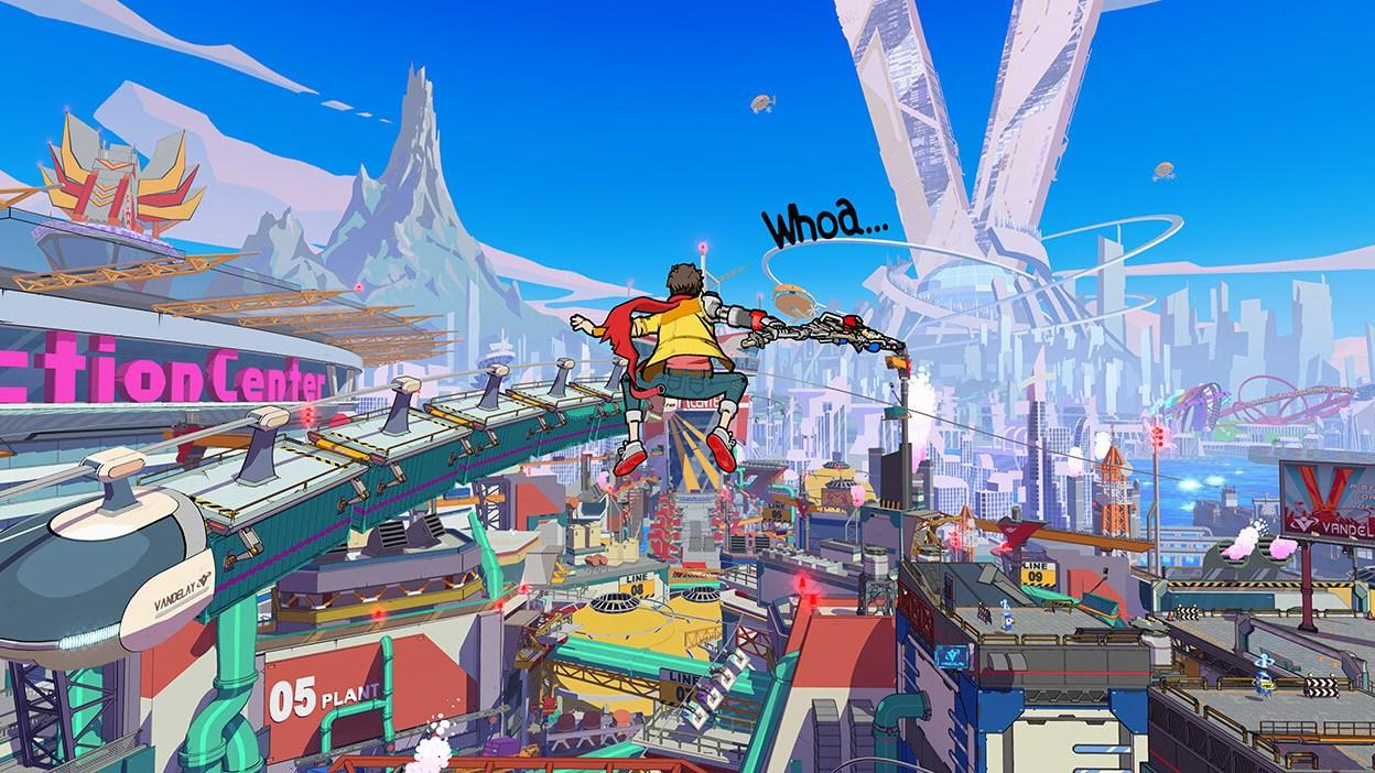 Chai traverses the colorful open world of Hi-Fi Rush